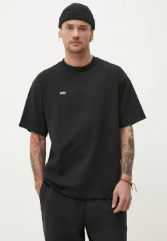Vans tricou din bumbac barbati, culoarea negru, neted, VN000P1PBLK1 imagine