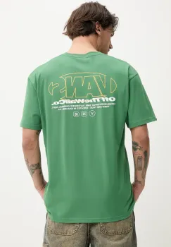 Vans tricou din bumbac barbati, culoarea verde, cu imprimeu, VN000M4CBR11 imagine