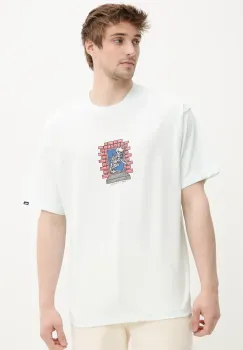 Vans tricou din bumbac barbati, culoarea verde, cu imprimeu, VN000NHURNE1 imagine