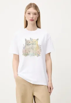 Vans tricou din bumbac culoarea alb, VN000MD2WHT1 imagine