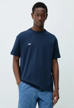 Vans tricou din bumbac culoarea bleumarin, uni, VN000R9XLKZ1 imagine