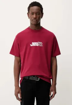 Vans tricou din bumbac culoarea bordo, cu imprimeu, VN000PBSBRD1 imagine