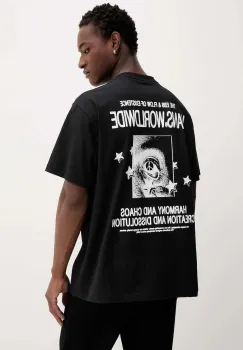 Vans tricou din bumbac culoarea negru, cu imprimeu, VN000PBRBLK1 imagine