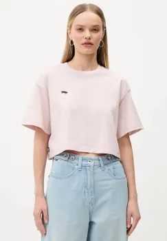 Vans tricou din bumbac culoarea roz, VN000P5QO3N1 imagine