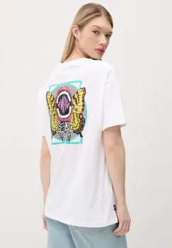 Vans tricou din bumbac femei, culoarea alb, VN000NXCWHT1 imagine