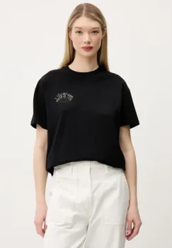 Vans tricou din bumbac femei, culoarea negru, VN000MCNBLK1 imagine