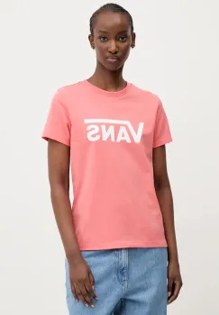 Vans tricou din bumbac femei, culoarea portocaliu, VN0A3UP4D6Z1 imagine