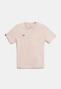 Vans tricou din bumbac LEFT CHEST TEE culoarea roz, cu imprimeu, VN0A4MQ3O3N1 imagine