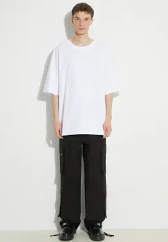 Vans tricou din bumbac Premium Standards SS T-Shirt LX barbati, culoarea alb, neted, VN000GBYWHT1 imagine