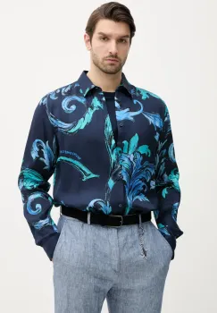 Versace Jeans Couture camasa barbati, culoarea bleumarin, cu guler clasic, relaxed, 78GAL2R0 NS632 imagine