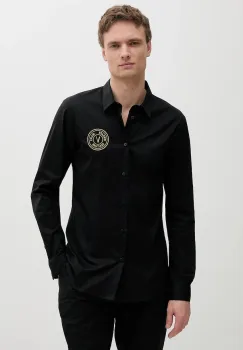 Versace Jeans Couture camasa din bumbac culoarea negru, cu guler clasic, regular, 78GALYS2 CN002 imagine