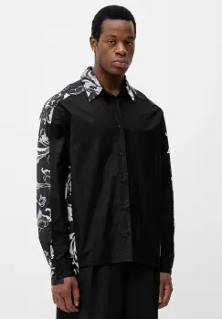Versace Jeans Couture camasa din bumbac culoarea negru, relaxed, 79GAL212 NS698 imagine