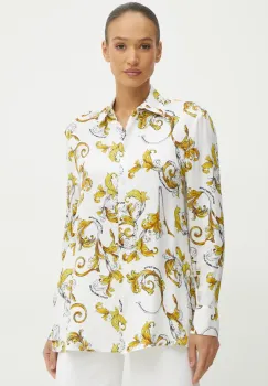 Versace Jeans Couture camasa femei, culoarea alb, cu guler clasic, regular, 78HAL222 NS639 imagine