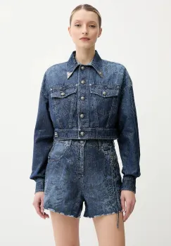Versace Jeans Couture geaca din denim culoarea bleumarin, de tranzitie, 78HAS45G DS025LF1 imagine