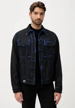 Versace Jeans Couture geaca jeans culoarea negru, de tranzitie, 79GAS40B EW015D29 imagine