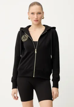 Versace Jeans Couture hanorac de bumbac culoarea negru, cu gluga, uni, 79HAIT00 CF01T imagine