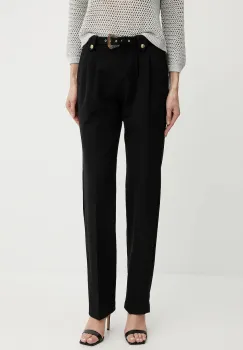 Versace Jeans Couture pantaloni culoarea negru, drept, high waist, 78HAA111 N0356 imagine