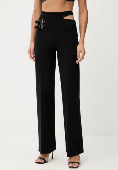 Versace Jeans Couture pantaloni culoarea negru, drept, high waist, 79HAA100 N0356 imagine