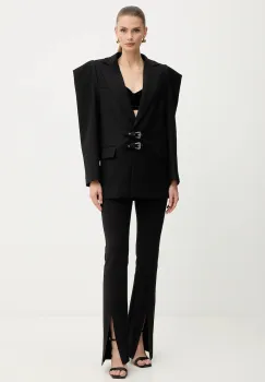 Versace Jeans Couture pantaloni culoarea negru, evazati, high waist, 79HAA103 J0092 imagine