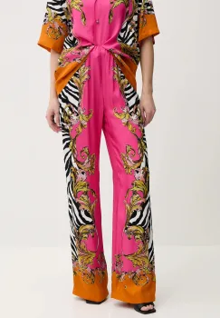 Versace Jeans Couture pantaloni culoarea roz, lat, high waist, 78HAA1P2 NS653 imagine
