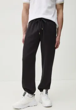Versace Jeans Couture pantaloni de trening din bumbac barbati, culoarea negru, cu imprimeu, 78GAAT08 CF01T imagine