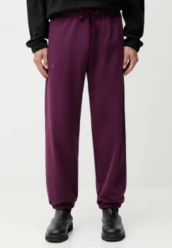 Versace Jeans Couture pantaloni de trening din bumbac culoarea bordo, uni, 79GAAT07 CF01T imagine