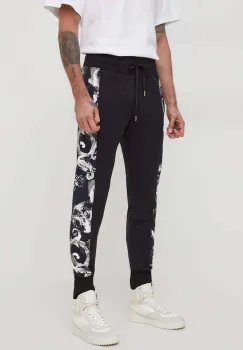 Versace Jeans Couture pantaloni de trening din bumbac culoarea negru, modelator imagine