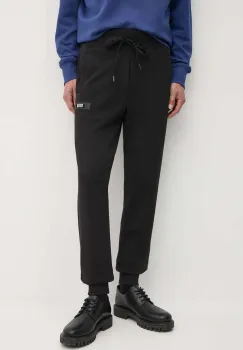 Versace Jeans Couture pantaloni de trening din bumbac culoarea negru, neted, 77GAA3B0 F0002 imagine