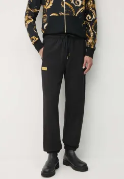Versace Jeans Couture pantaloni de trening din bumbac culoarea negru, neted, 77GAAT08 CF00T imagine