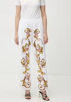 Versace Jeans Couture pantaloni de trening din bumbac femei, culoarea alb, modelator, 78HAA3P0 FS194 imagine