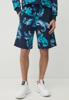 Versace Jeans Couture pantaloni scurti din bumbac barbati, culoarea albastru marin, 78GAD3B0 FS190 imagine