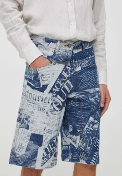 Versace Jeans Couture pantaloni scurti jeans barbati, culoarea albastru marin, 76GAD51C DW074SS0 imagine