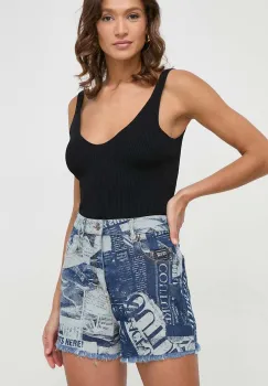 Versace Jeans Couture pantaloni scurti jeans femei, modelator, high waist imagine
