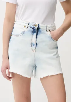 Versace Jeans Couture pantaloni scurti jeans uni, high waist, 78HAD51R DW063RS5 imagine