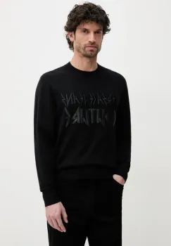 Versace Jeans Couture pulover din amestec de casmir barbati, culoarea negru, light, 78GAFM17 CM06H imagine