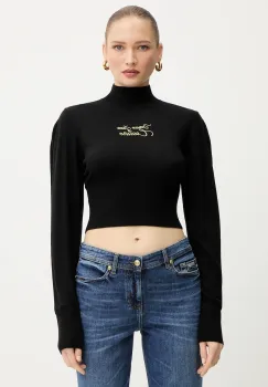 Versace Jeans Couture pulover din amestec de lana culoarea negru, light, cu turtleneck, 79HAFMH8 CMH62 imagine