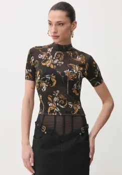 Versace Jeans Couture pulover femei, culoarea negru, light, cu turtleneck, 78HAFM07 CMN45 imagine