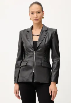 Versace Jeans Couture sacou culoarea negru, un singur rand de nasturi, uni, 79HAQ703 J0195 imagine