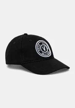 Versace Jeans Couture sapca de baseball din bumbac barbati, culoarea negru, cu imprimeu, 78GAZK26 ZG366 imagine