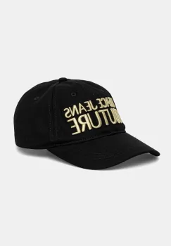 Versace Jeans Couture sapca de baseball din bumbac barbati, culoarea negru, cu imprimeu, 78GAZK32 ZG365 imagine