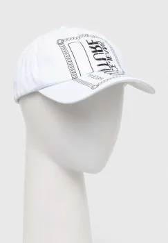 Versace Jeans Couture sapca de baseball din bumbac culoarea alb, cu imprimeu imagine