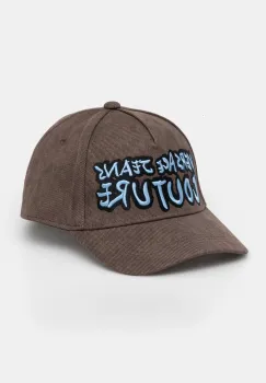 Versace Jeans Couture sapca de baseball din bumbac culoarea maro, cu imprimeu, 78GAZK61 ZG374 imagine