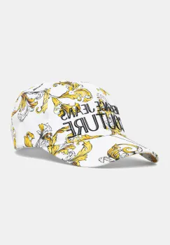 Versace Jeans Couture sapca de baseball din bumbac femei, culoarea alb, cu imprimeu, 78HAZK10 ZG364 imagine