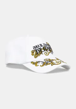 Versace Jeans Couture sapca de baseball din bumbac femei, culoarea alb, cu imprimeu, 78HAZK17 ZG367 imagine