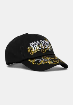 Versace Jeans Couture sapca de baseball din bumbac femei, culoarea negru, cu imprimeu, 78HAZK17 ZG367 imagine