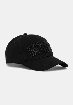 Versace Jeans Couture sapca de baseball din bumbac femei, culoarea negru, cu imprimeu, 78HAZK32 ZG365 imagine