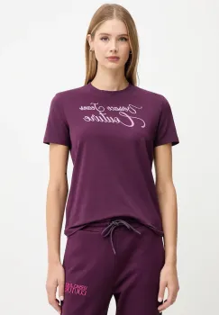 Versace Jeans Couture tricou culoarea bordo, 79HAHT05 CJ03T imagine