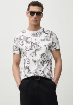 Versace Jeans Couture tricou din bumbac barbati, culoarea alb, modelator, 78GAH6S0 JS458 imagine