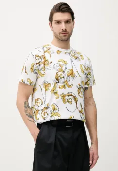 Versace Jeans Couture tricou din bumbac barbati, culoarea alb, modelator, 78GAH6S0 JS458 imagine