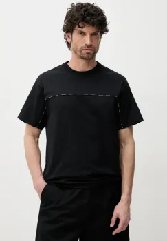 Versace Jeans Couture tricou din bumbac barbati, culoarea negru, cu imprimeu, 78GAH616 J0005 imagine